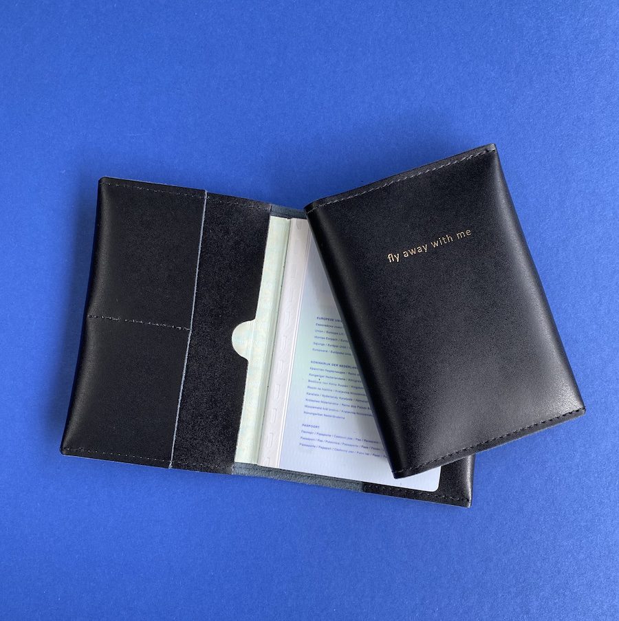 Genuine Black Leather Passport Holder/DOS logo debossed - BKK Inc./ FARA  State Department Gifts